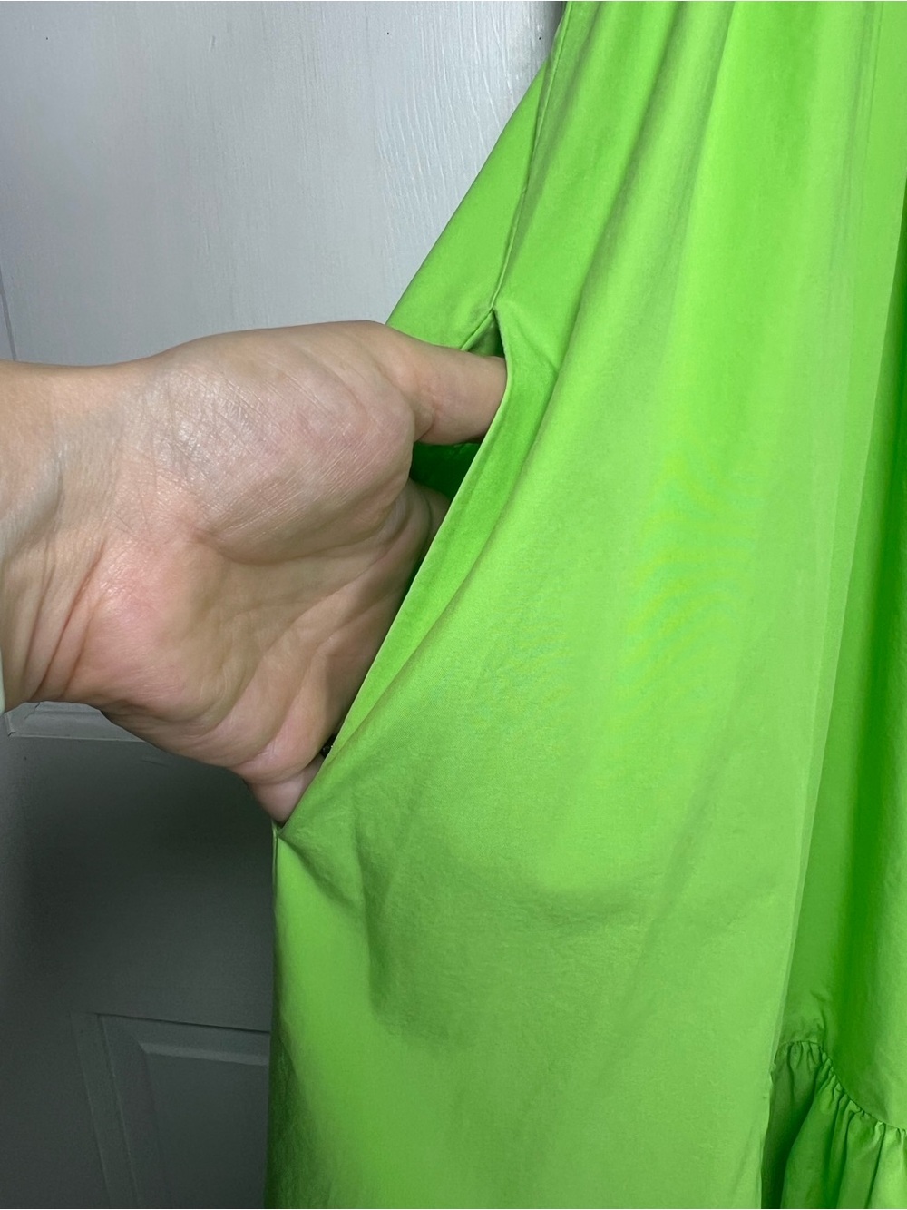 Christopher John Rogers Tie Strap High-Low Babydoll Dress Vibrant Green M - Picture 7 of 9